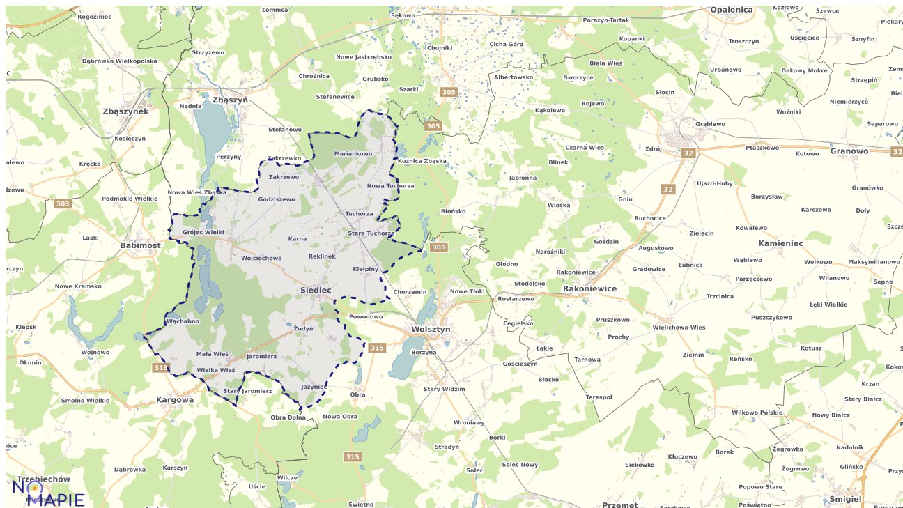 Mapa wyborów do sejmu Siedlec