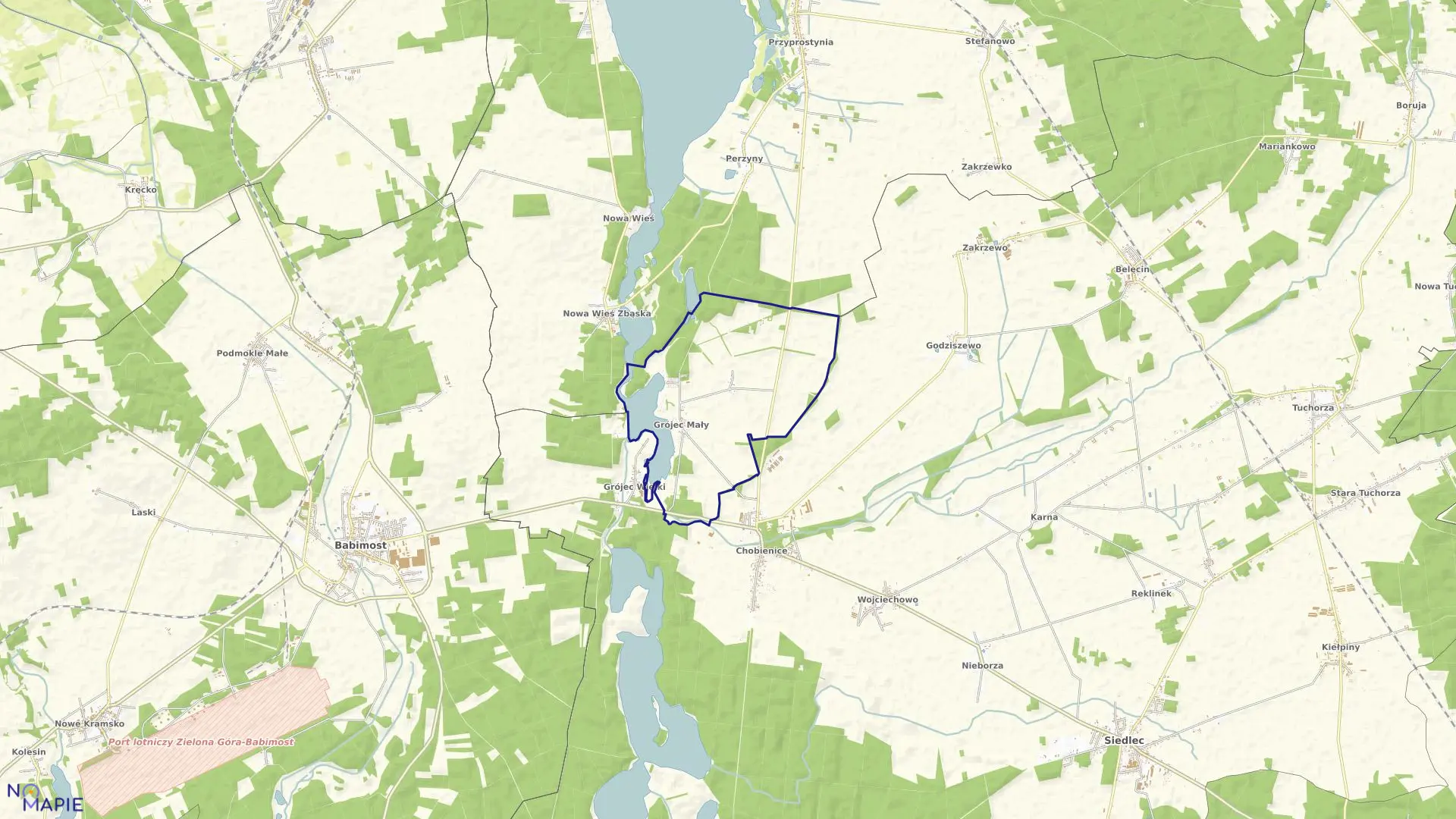 Mapa obrębu GRÓJEC MAŁY w gminie Siedlec